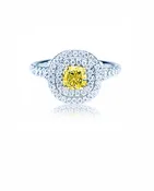 .80 Carat Yellow Cushion Halo Engagement Ring
