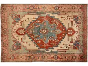 19th Century Antique Serapi Wool Rug 9 X 13