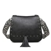 Bailey Crossbody Bag with Guitar Strap- Black