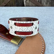 1 1/4" Double Weave / Crackle White/ 7" Wrist