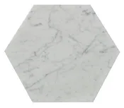 10" Carrara Marble Hex Tile