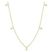 14K Gold 1/15 CTW Diamond Dangle Bezel Station Necklace