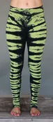 Bengal Tiger Tie Dye Ankle Length Yoga Legging- Lime Black