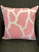 (1/2) Pink Giraffe Print Pillow