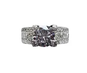 3 Row Channel Set Diamond Ring in 14Karat White Gold
