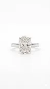 14KW 4 1/6cttw OV LAB DIA Hidden Halo Engagement Ring