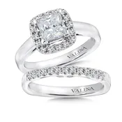14K White Gold 0.46ct Diamond Bridal Set