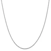 1.4MM Rope Chain Necklace in 14K White Gold, 18" Length