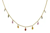 Multi-colored Faceted Sapphire Necklace