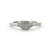 0.22ctw Diamond Engagement Ring + Halo