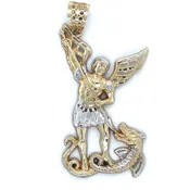 10K Two-Tone Gold St. Michael Pendant; 3.6DWT; 5.5g