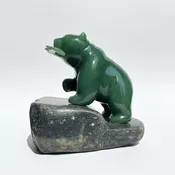 2" Jade Bear on Granite Base