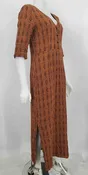 ACE & JIG Brown Black Cotton Woven Pattern Buttons Size Petite (S) Dress