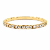 0.14 CT TW. Classic Thin Yellow Gold Diamond Prong Set Band