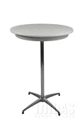 30″ Round Blow Mold Resin Pedestal Table – 42″ High