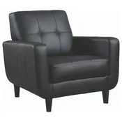 Aaron Upholstered Track Arm Tufted Accent Chair - Black