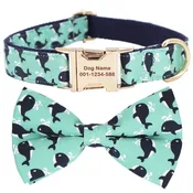 Whale Bow Tie Collar with Metal Buckle