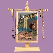 Hand-Painted Earring Holder – Bistro Design | Classic Series