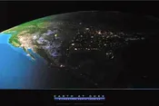 Earth at Dusk From Space Poster