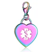 Adorable Heart  Medical ID Charm with Lobster Clasp