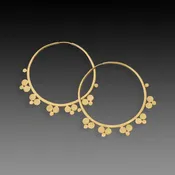 22k Gold Multi Disk Hoop Earrings