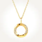 10KT Yellow Gold The Road We Travel Pendant 0.06 CT. T.W.