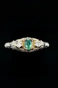 14k Solid White Gold and Natural Alexandrite Ring