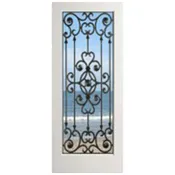 EXWP1LSavannah - 1 Lite White Primed Square Sticking Door- Savannah (1-3/4")