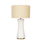 Cascade Glass Lamp Golden Base Off White Glass Table Lamp