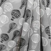 Silk Print with Hot Air Balloon Motif