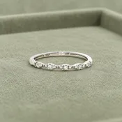 10K White Gold 0.04 CTW Lab-Grown Diamond Scalloped Band – Size 7