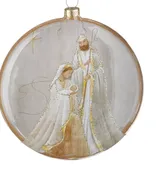 5" Holy Family and Angel Disc Ornament