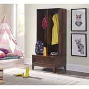 2 Stack BROWN Pulaski Wooden Coat Rack w/ Base Drawer Storage | Sioux Falls, SD