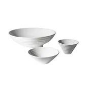 14.25″ Ribbed White China Round Bowl 176 oz