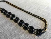 129B Double-Rondel Mix Color Block Necklace