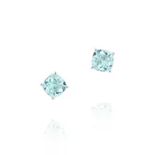 14K Aquamarine Cushion Stud Earrings