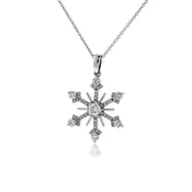 18K White Gold .55 Carat Diamond Snowflake Pendant