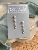4mm Freshwater Pearl Lab Grown Diamond 14k Yellow Gold Earrings