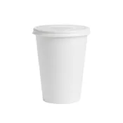 10 oz. Paper Hot Cups with White Flat Lids