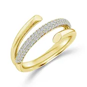 1/2 CTW Diamond Bypass Ring in 14K Yellow Gold
