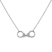 0.07ct Micro Pave Diamonds in 14K Gold Hand Cuff Charm Necklace