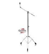 Cymbal Boom Stand by Griffin|Double Braced Drum Percussion Gear Hardware Set|Adjustable Height|Arm Holder With Counterweight Adapter for Mounting Heavy Duty Weight Crash and Ride Cymbals For Drummers