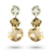18K AMORFUS EARRINGS (0957) - Yellow Light Citrine, Prasiolite, Olive Quartz / YG