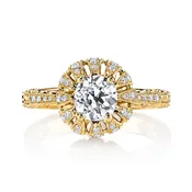 0.98ct Cushion Cut Diamond Antique Revival Crown Engagement Ring