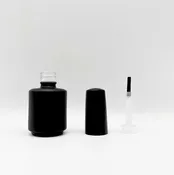 15mL (1/2 Oz) Black Bottles - Flat Brush - Matte Black Cap