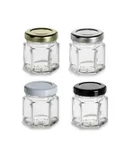 1.5 oz Mini Hexagon Glass Jar with Lid (45 ml)