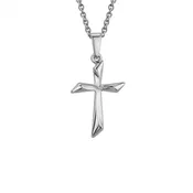 Angled Cross Necklace in Sterling Silver