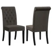 Alana Velvet Upholstered Dining Side Chair - Brown (Set of 2)