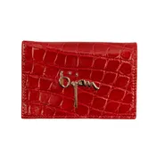Bijan Red With Black Interior Alligator Card Holder