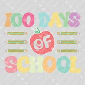 100 Days Of School Apple Ready-to-Press DTF Transfer | SAT06954